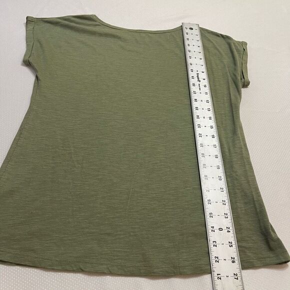 Fat Face Dark Olive Green T-Shirt Blouse Top Size 8 - Picture 5 of 5
